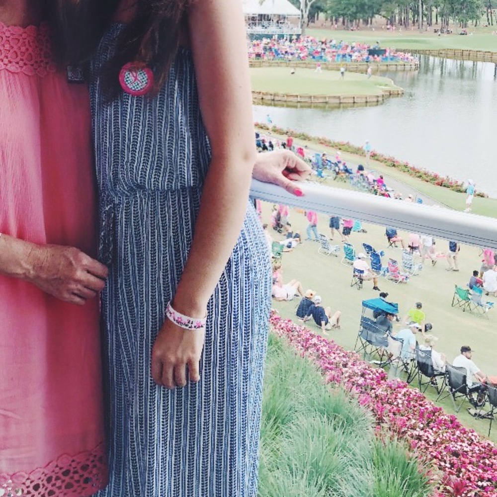 Elan blue and white sleeveless jumpsuit